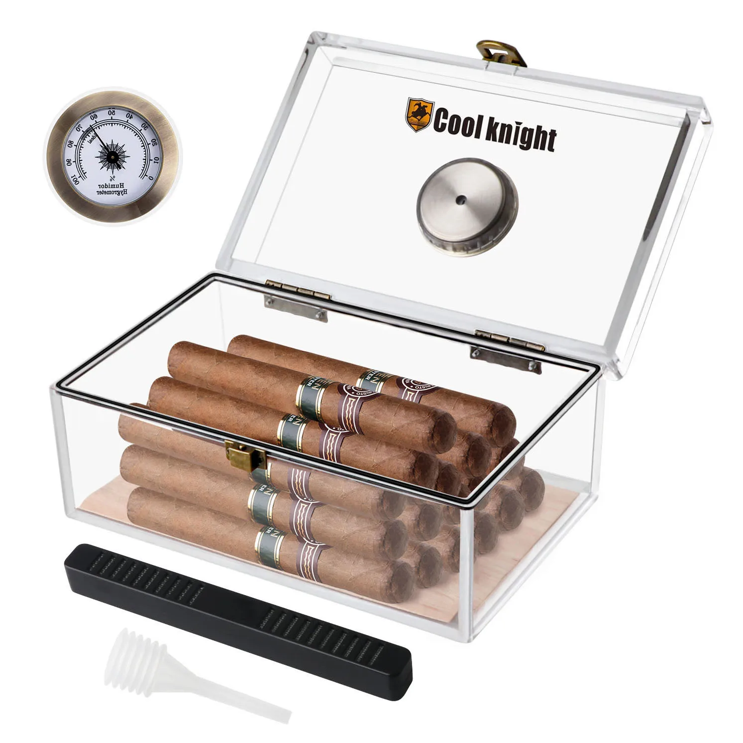 

Custom Handmade Cigar Humidor Box Display Portable Size Cigars Tobacco Box Transparent