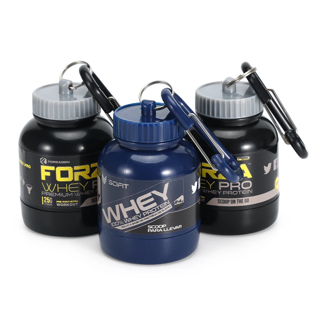 

200ML Clip to GYM bag with the included cup carabiner portable protein cup