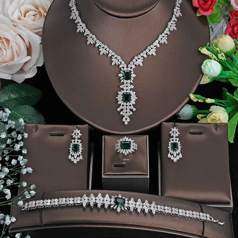 

BAOYI New Wedding Bridal Bridesmaid Crystal Rhinestones Necklace Earring Jewelry Set