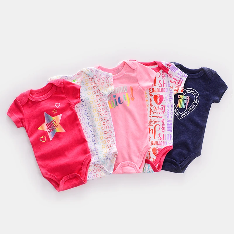 Short Sleeve Antibacterial Baby Boy Clothing Rompers For Summer Kids