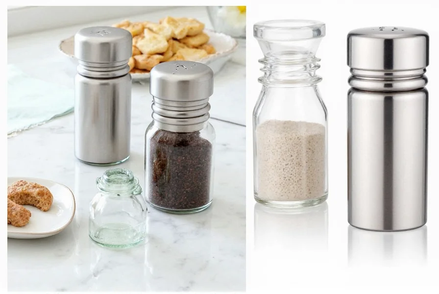 Lot De 4 Mini Salières-poivrières En Inox - Étanches, Portables - Pour Pique-nique, Camping, Lunch Box