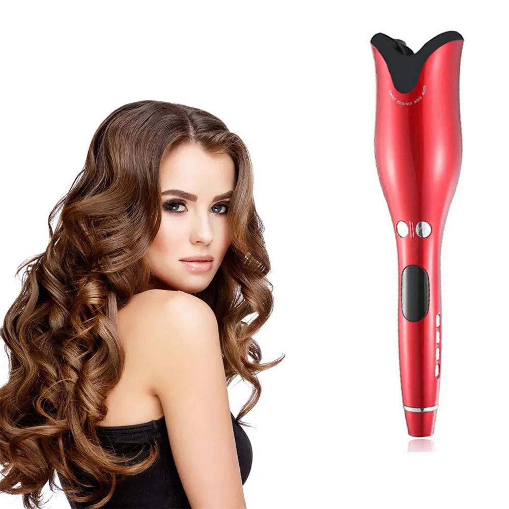 

Rose-shaped Multi-Function LCD Curling Iron Professional Hair Curler Styling Tools Curlers Wand Waver Curl Automatic Curly Air, Red white black blue