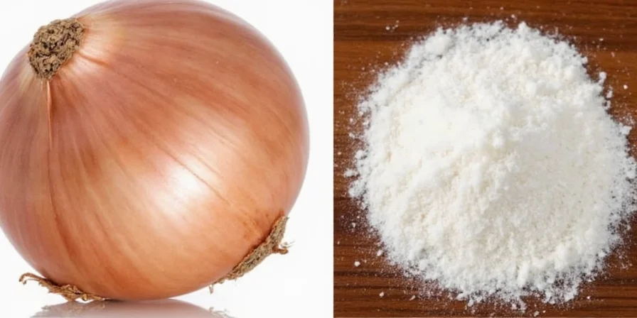 Homemade onion powder used in various dishes.