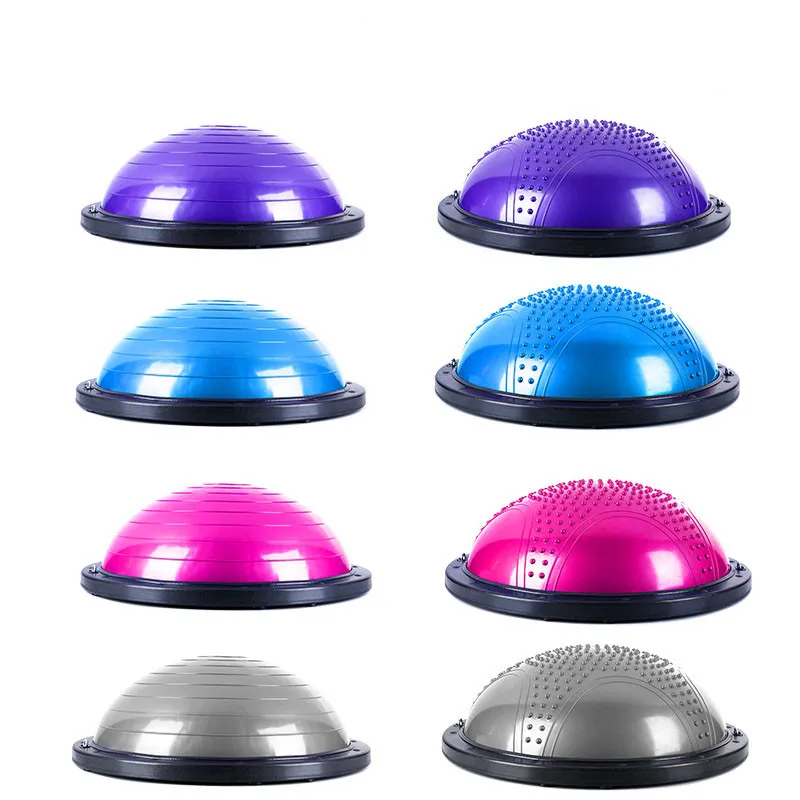 

DO-016 Anti Slip Half Ball Balance Trainer with Straps Yoga Balance Ball for Home Fitness Strength Exercise Workout Gym 23inch, Pink , blue,black
