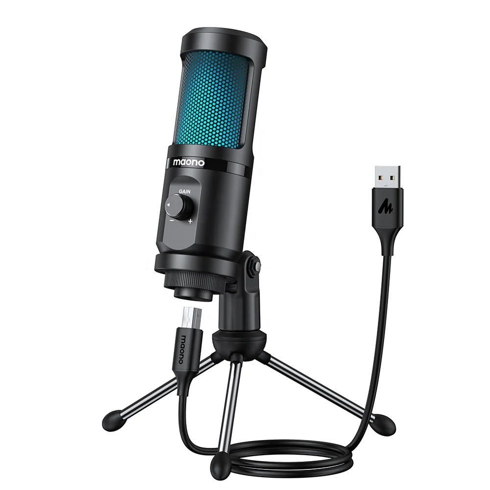 

MAONO Hot Sale RGB Gaming Microphone Desktop Microfone Podcast Microfono Recording USB Microphone For Gamer Gaming Microphones, Rgb light