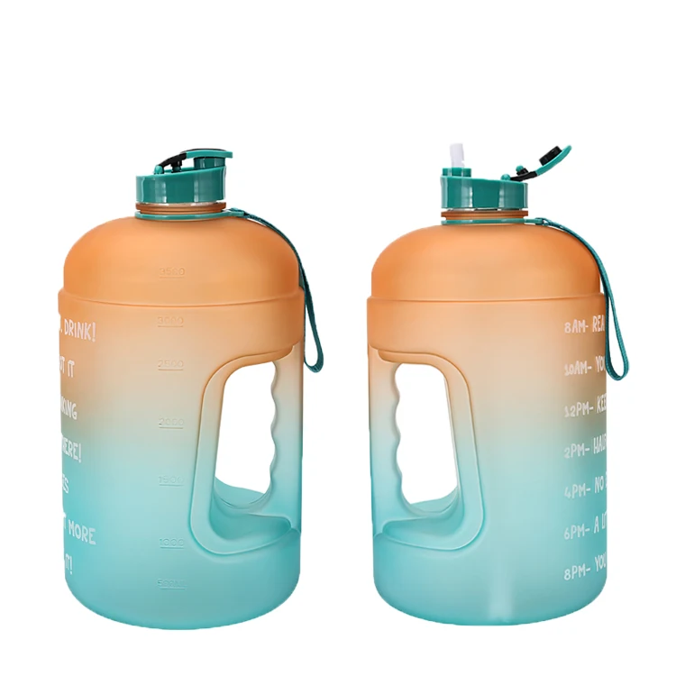 

3.78L Large Capacity motivational Water Bottle PETG Plastic Time Marker Fitness for Outdoor GYM custom packing logo, Customized color