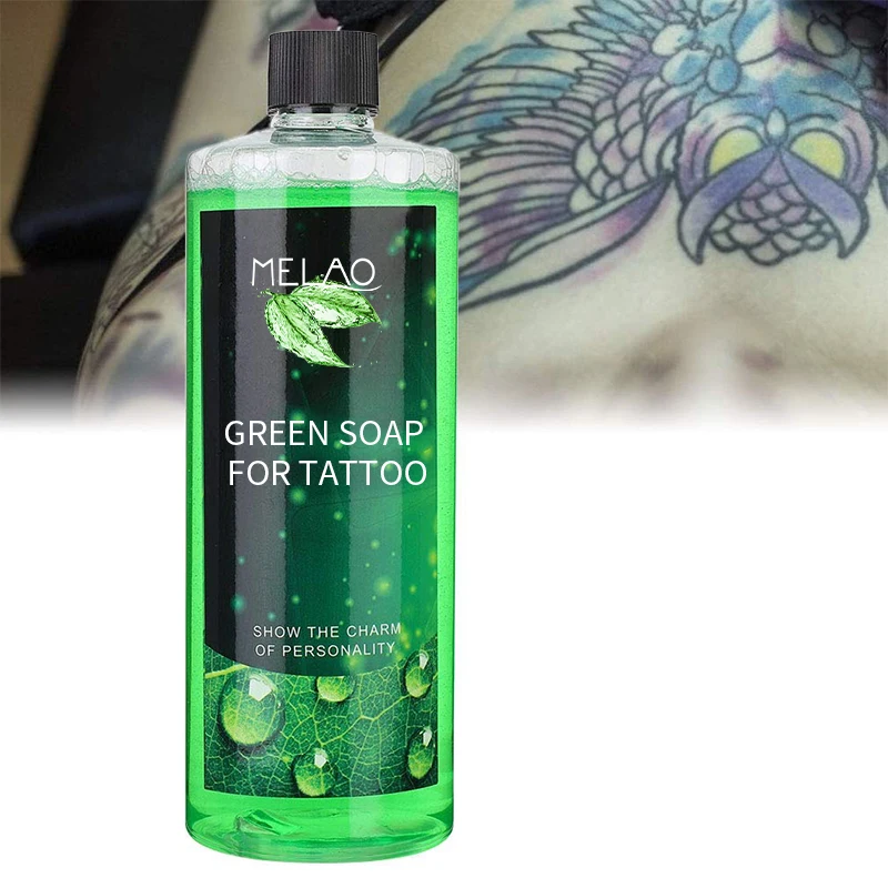 

Tattoo Green Soap Professional Liquid Cleaning Solution for Tattoo Inks Soothing Healing Solution for Cleaning Green Soaps