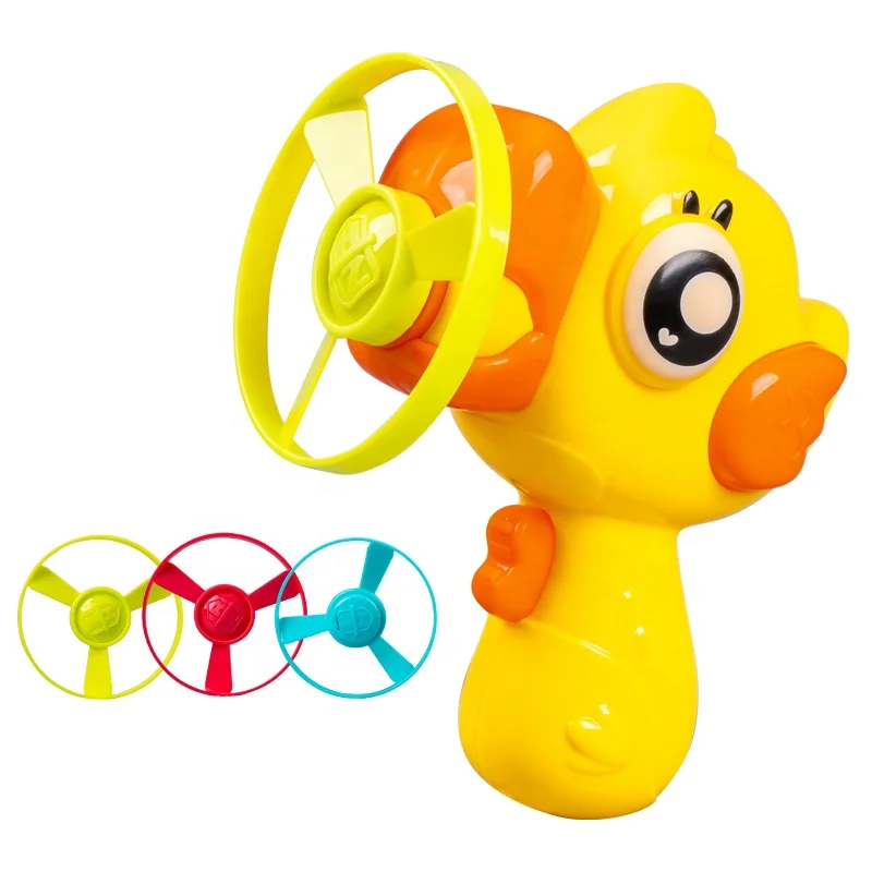 

Wholesale Flying bamboo dragonfly bird flying saucer gun toy with flash gyroscope shark flying spinner outdoor toys for kids