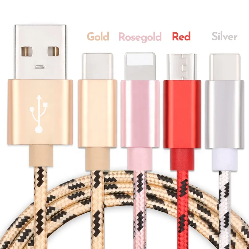 

Nylon braided type c quick charge usb cable micro usb charger data cable