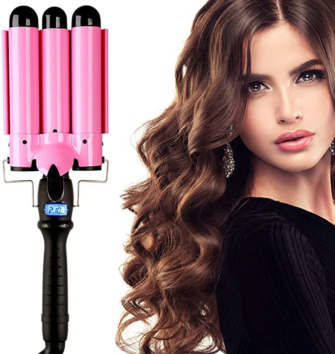 

Electronic 3 Barrels Hair Curling Iron Automatic Perm Splint Ceramic Professional Hair Waver Styling Tools Hair Styler Wand