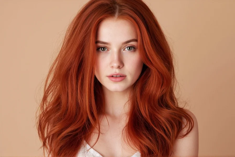 Professional colorist applying darker ginger hair dye with copper tones on client