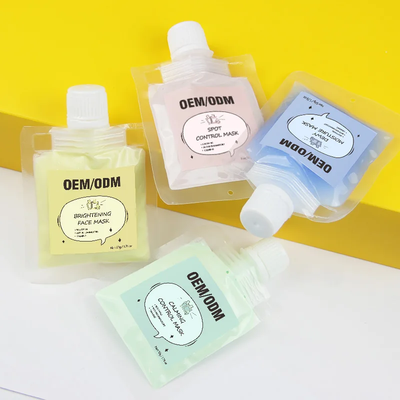 

Customized Beauty Skin Care Natural Dead Sea Mud Face Moisturizing Facial Masks, Pink blue yellow green