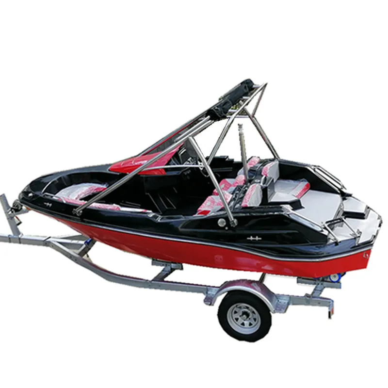 

New design black and red color 4.8m small water motor boat for sale