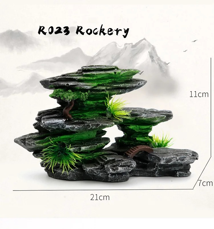 Fish Tank Potted Plants Accessories Rockery Trees Ornament Aquarium