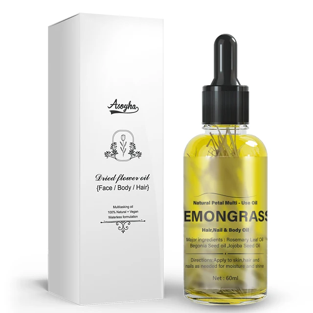 

Organic Natural Lemongrass Dried Flower Plant Multifunctional Hair Skin Care Oil