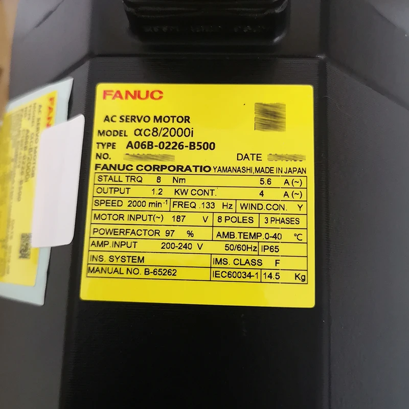 A06B-0226-B500 Động Cơ Servo AC Đã Qua Sử Dụng Thử Nghiệm Tốt Fanuc