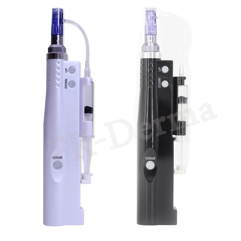 

FR wrinkle remover 12 needles derma stamp electric pen digital derma pen injection, White,black