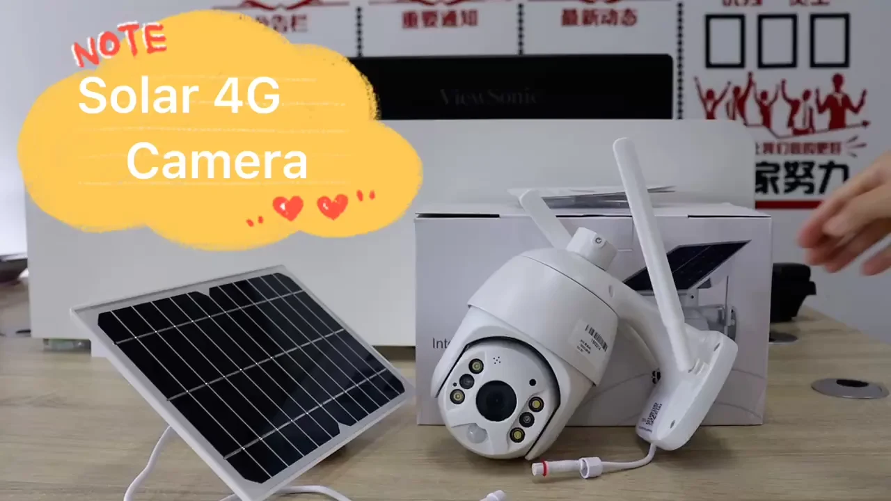 4g Sim Card 1080p Camera Wifi 8w Solar Panel Battery Powered Smart