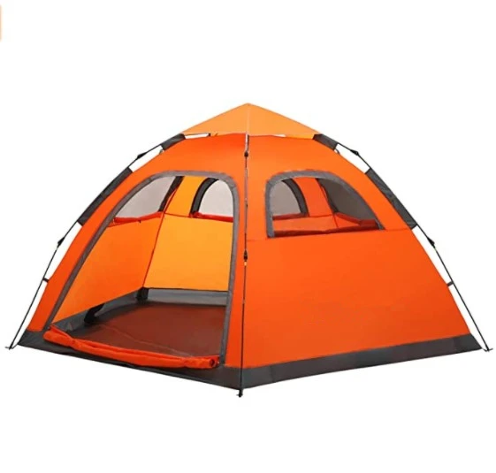 

Family Camping Instant Pop Up Tent Portable Automatic Tent Waterproof Windproof For Hiking Mountaineering, Orange