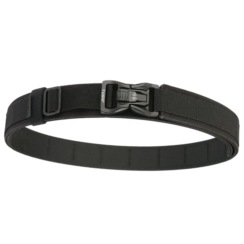 Men's TUSHI Tactical-4-Gun Belt Casual Utility Nylon Quick Release Pluggable Alloy Buckle 105-115cm Length Wholesale Hiking