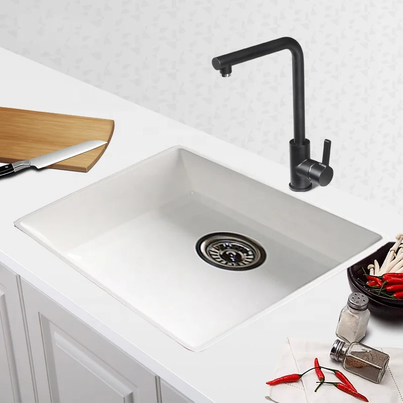 High Quality Handmade Resin Stone Restaurant Apron Kitchen Sink Without