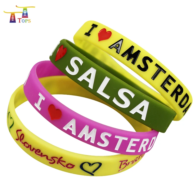 

New Design Soft Embossed Charm Wristband Thermal Wristband Massage Band Glowing Silicone Wrist Bands