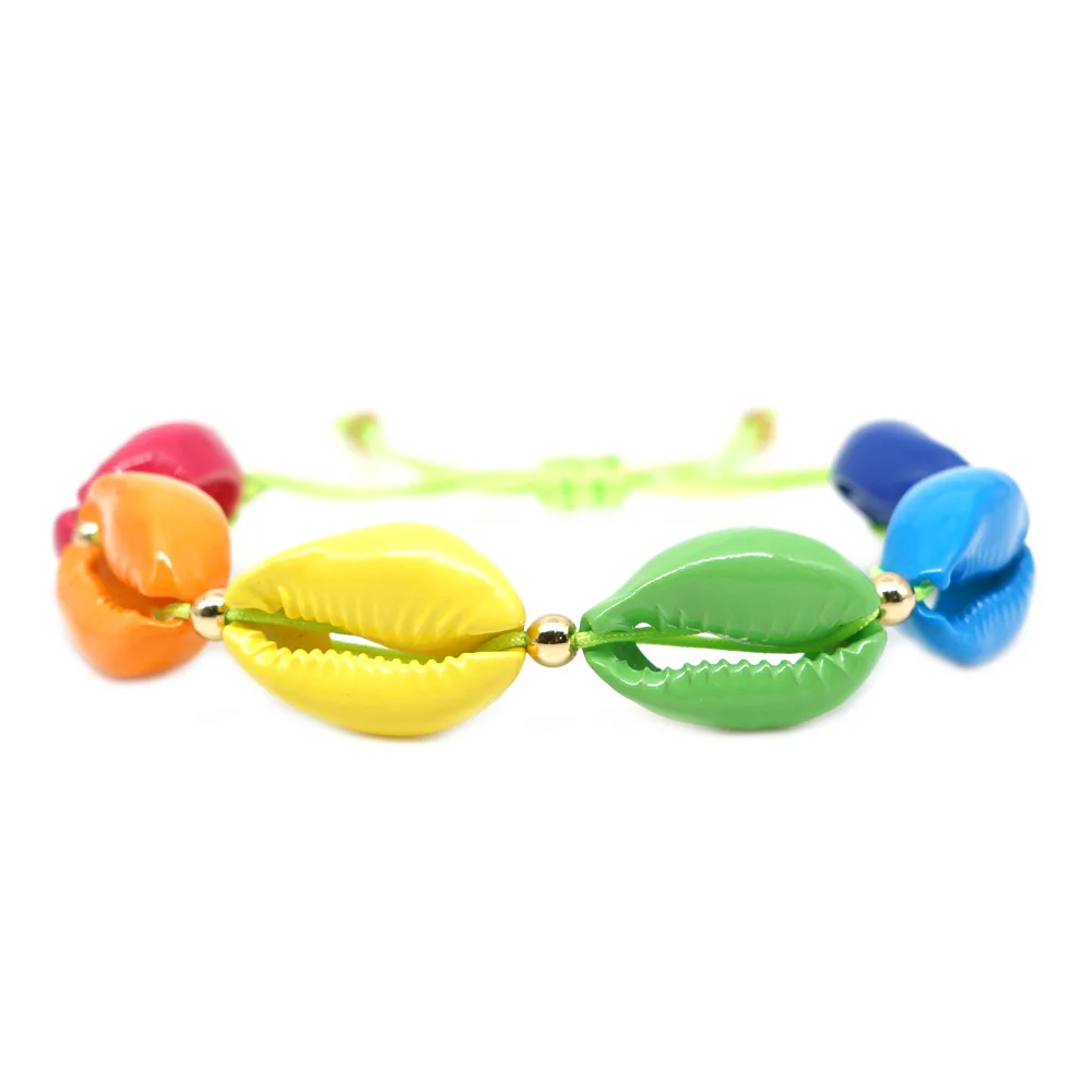 

Hesiod New Arrival Natural Enamel Rainbow Color Seashell Bohemian Style Bracelet