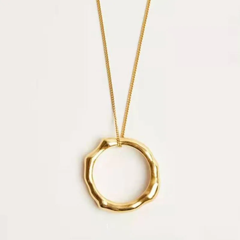

Simple Irregular Gold Plated Pendant Necklace Stainless Steel Jewelry Wholesale