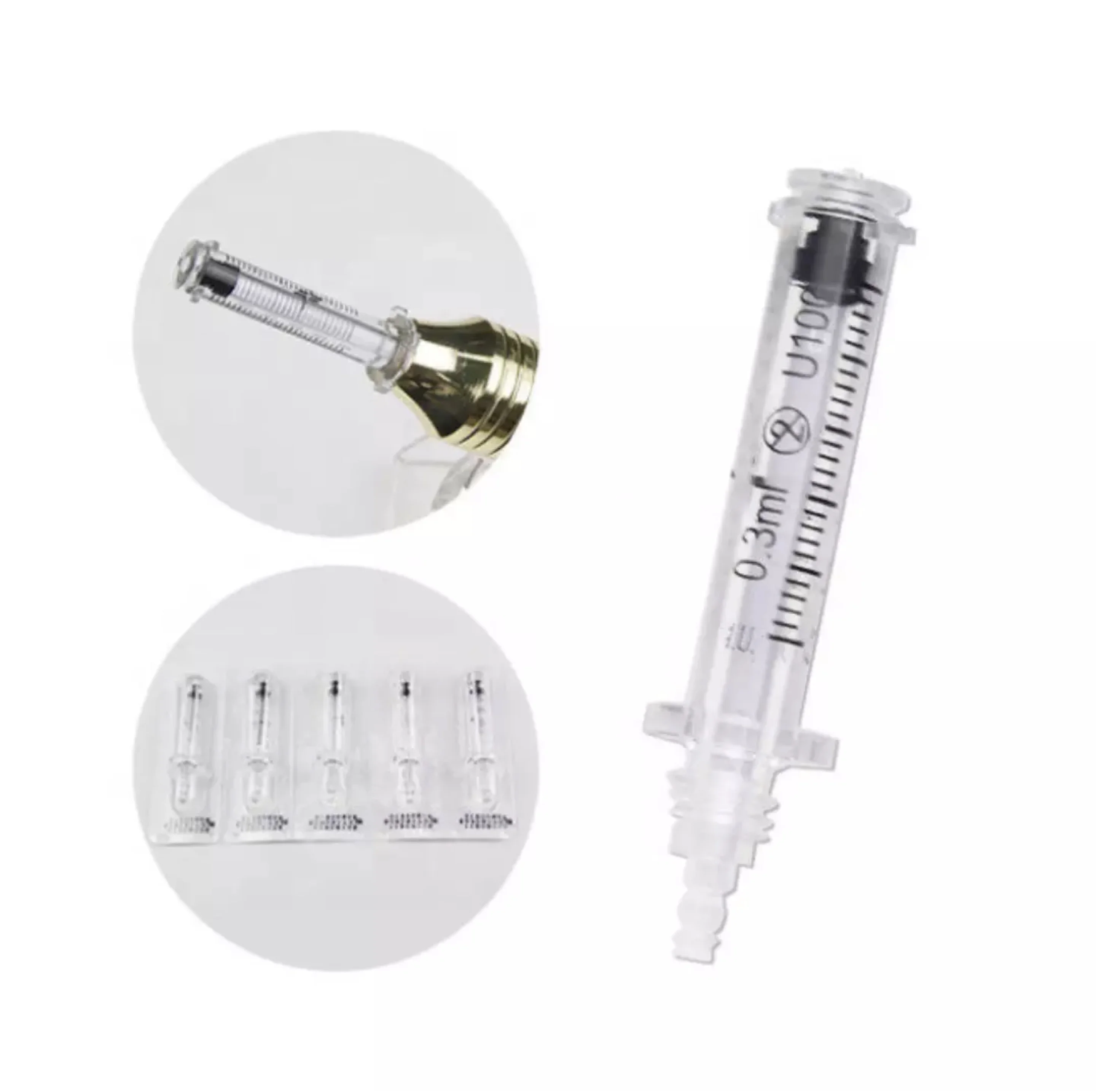 

Pen 0.3ml and 0.5ml Two Heads Needle Free Pen with Ampoule for lip injection, White