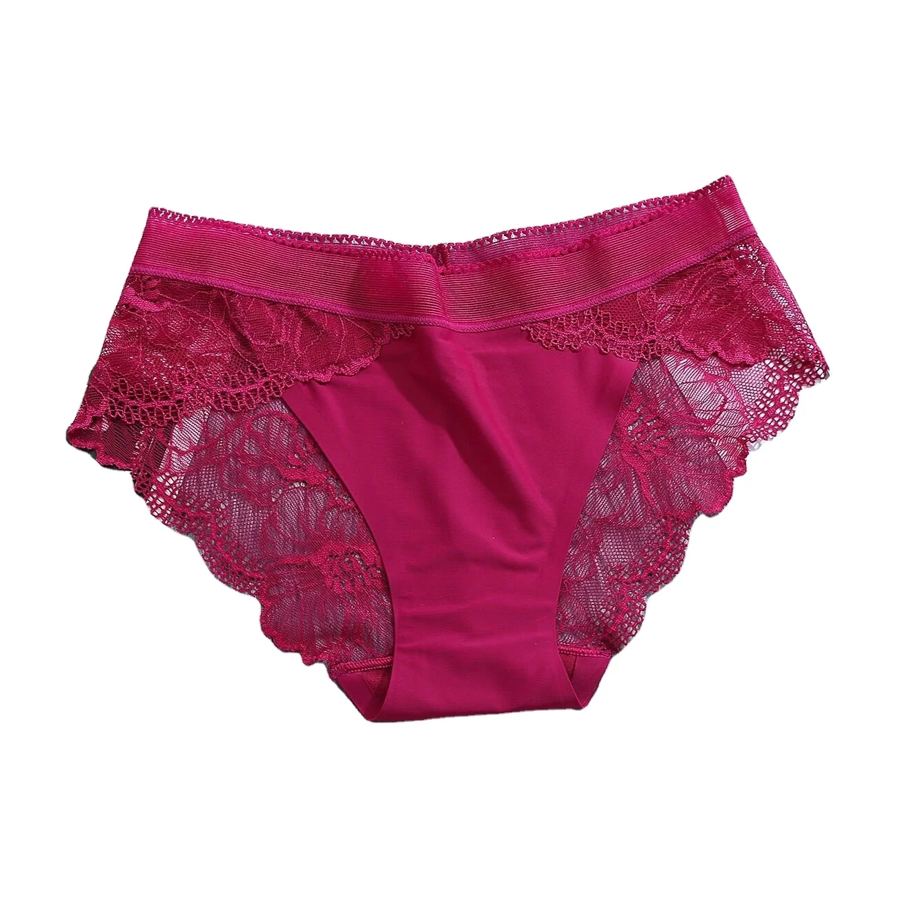 

woman underwear lace one piece mid waist panties brief Soft Seamless with Lace Underwear panties Ladies seamless Panty