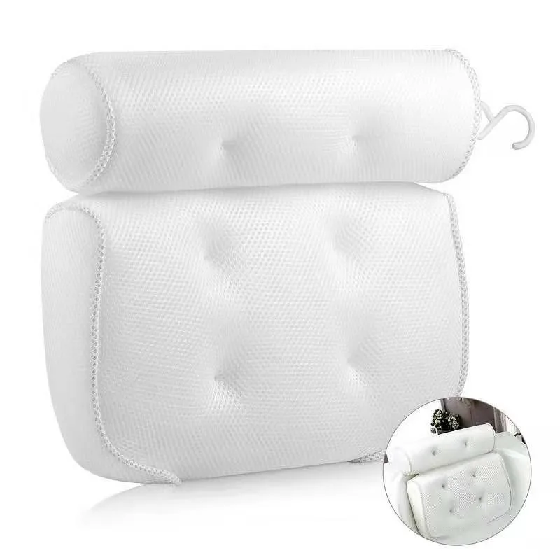
2020 New 3D Mesh Bath Tub Cushion Spa Cushion With Suction Cups Comfortable Bath Tub Pillow 