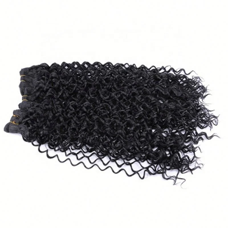 

JHCENTURY High Temperature Synthetic Fiber Water Wave Natural Synthetic Hair Extension, Black