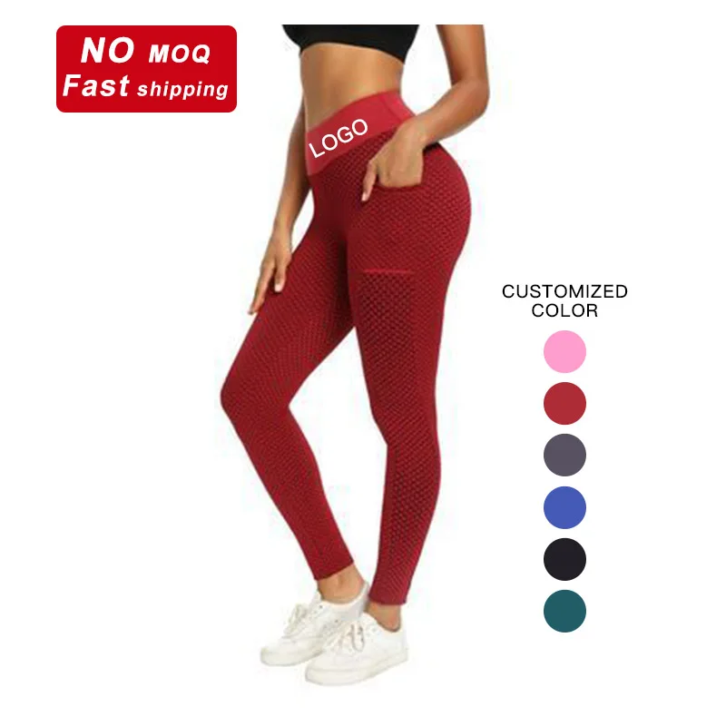 

Wholesale Free Shipping Tik Tok Pocket Scrunch Tummy Control Legging Tights Gym Plus Size Tiktok Leggings, 6 existing colors, also can be customized