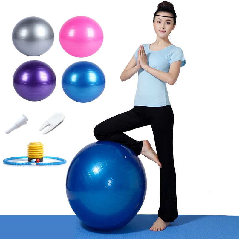 

45cm 65cm  Yoga Fitness Balls Sports Pilates Birthing Fitball Exercise Training Workout Massage Ball gym ball With Pump