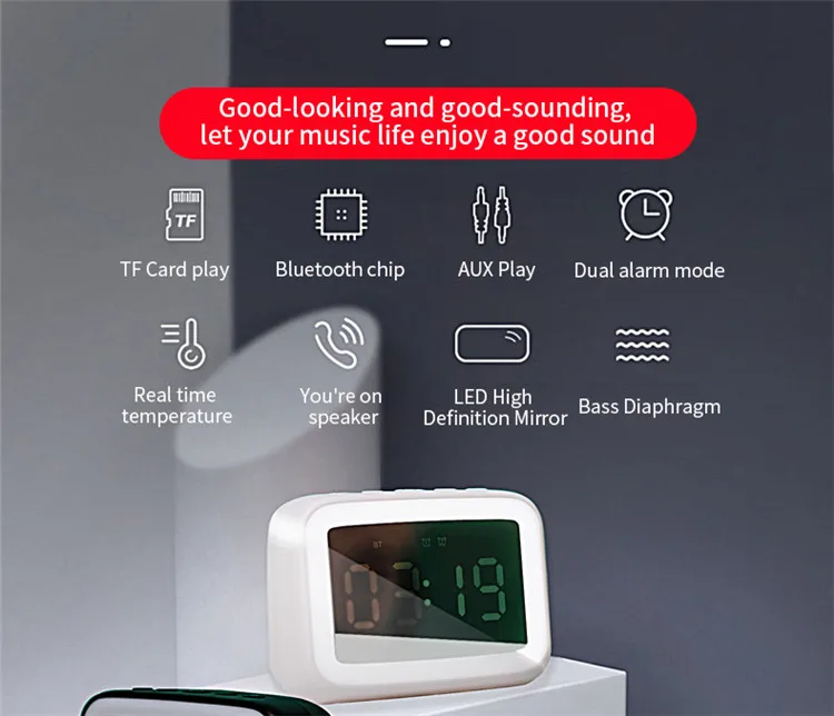 LED Bluetooth Speaker Mini Speakers Hands Free Portable Wireless Speaker With TF Card Mic USB Audio Music Player - ANKUX.COM