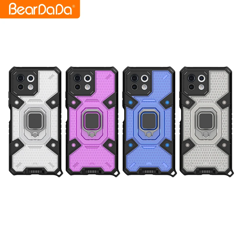 

ring stand silicone armor clear phone case plastic 2 in 1 anti-shock impact high quality tpu pc cover for redmi xiaomi 11 LITE
