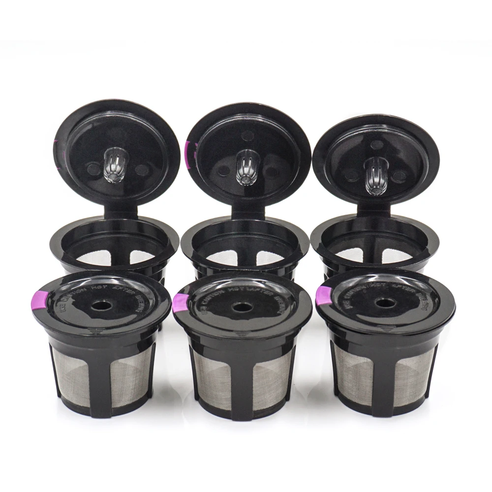 

Non BPA Refillable Coffee Pods Stainless Steel Mesh Filter Kcup Reusable Eco-carafe coffee cups for keurig 2.0, Purple