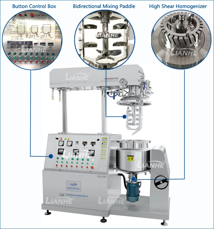 Cosmetic Vacuum Emulsifier Mixer Body Lotion Mixer Hair Color Cream