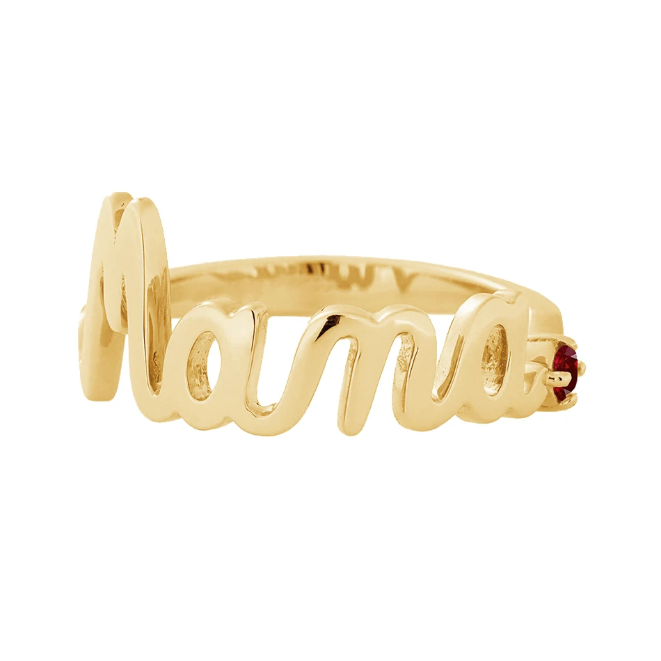 

wholesale gold jewelry 925 sterling silver 18k gold plated mama ring jewelry Mother's Day necklace gift