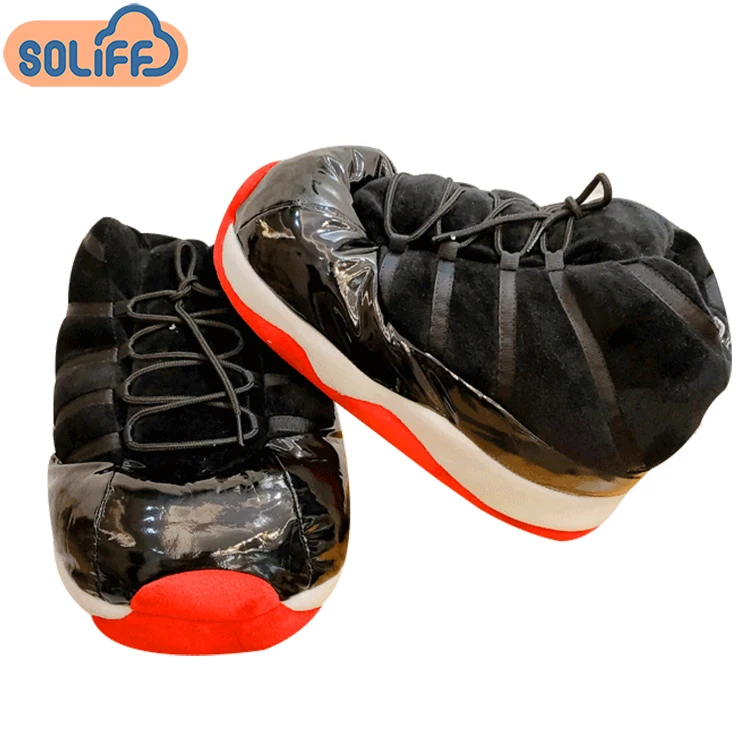 

new design slippers red black big sneaker slipper