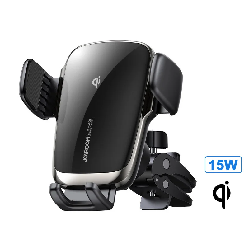 Joyroom ZS248 FCC CE Qi Self-Aligning Coil Car charger mobile Mount Air Outlet Qi 15W Wireless fast Charging Car phone Holder
