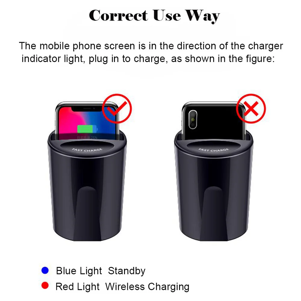 new product ideas 2020 Newest Qi Wireless Charger car Cup Holder,10W 7.5W Magnetic Mount with USB Type C Port for cell phone