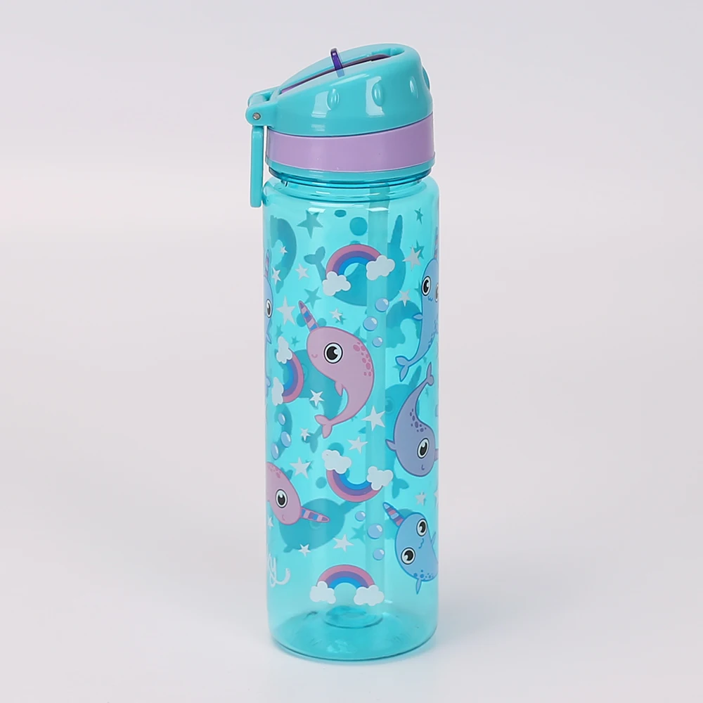 

Smiggle 650ml bpa free custom logo plastic kids water bottle with straw