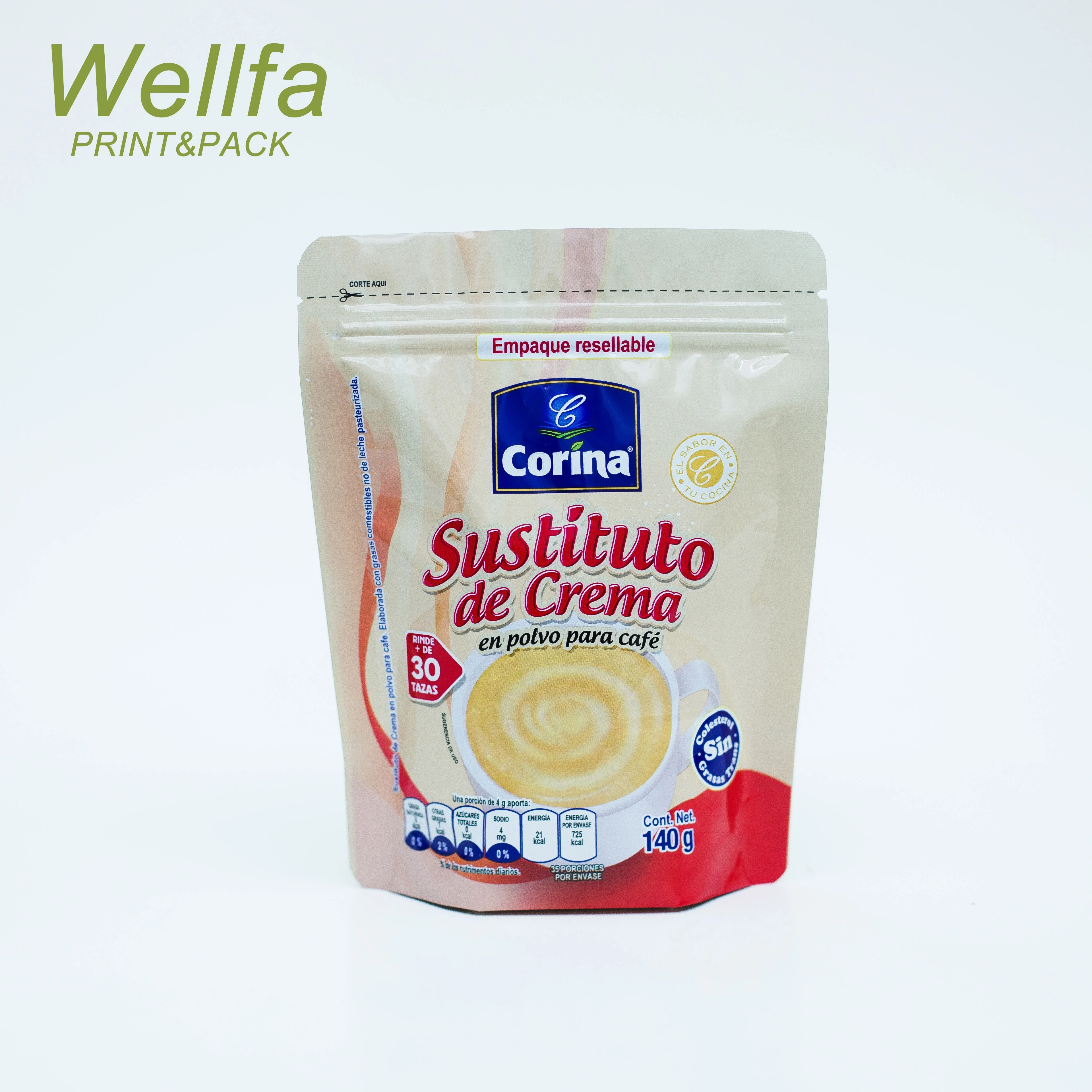 Customized pouches doypack manufacturers ziplock foil bags with tear notch
