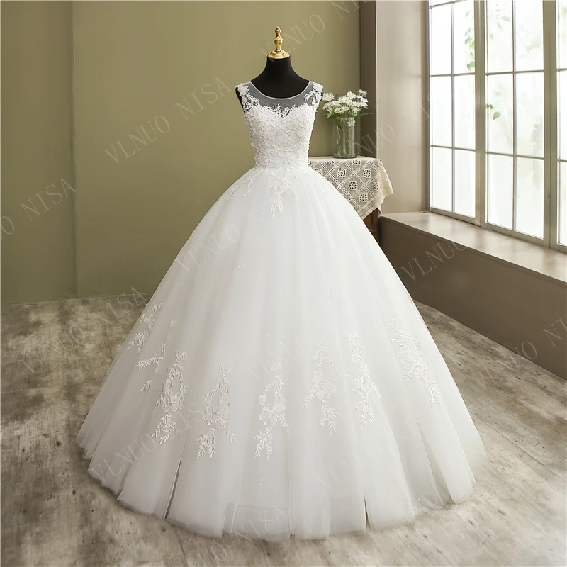 

2021 New Princess Plus Size Wedding Dress White/Ivory Lace appliques pearls Sweetheart Wedding Gowns, White wedding gown