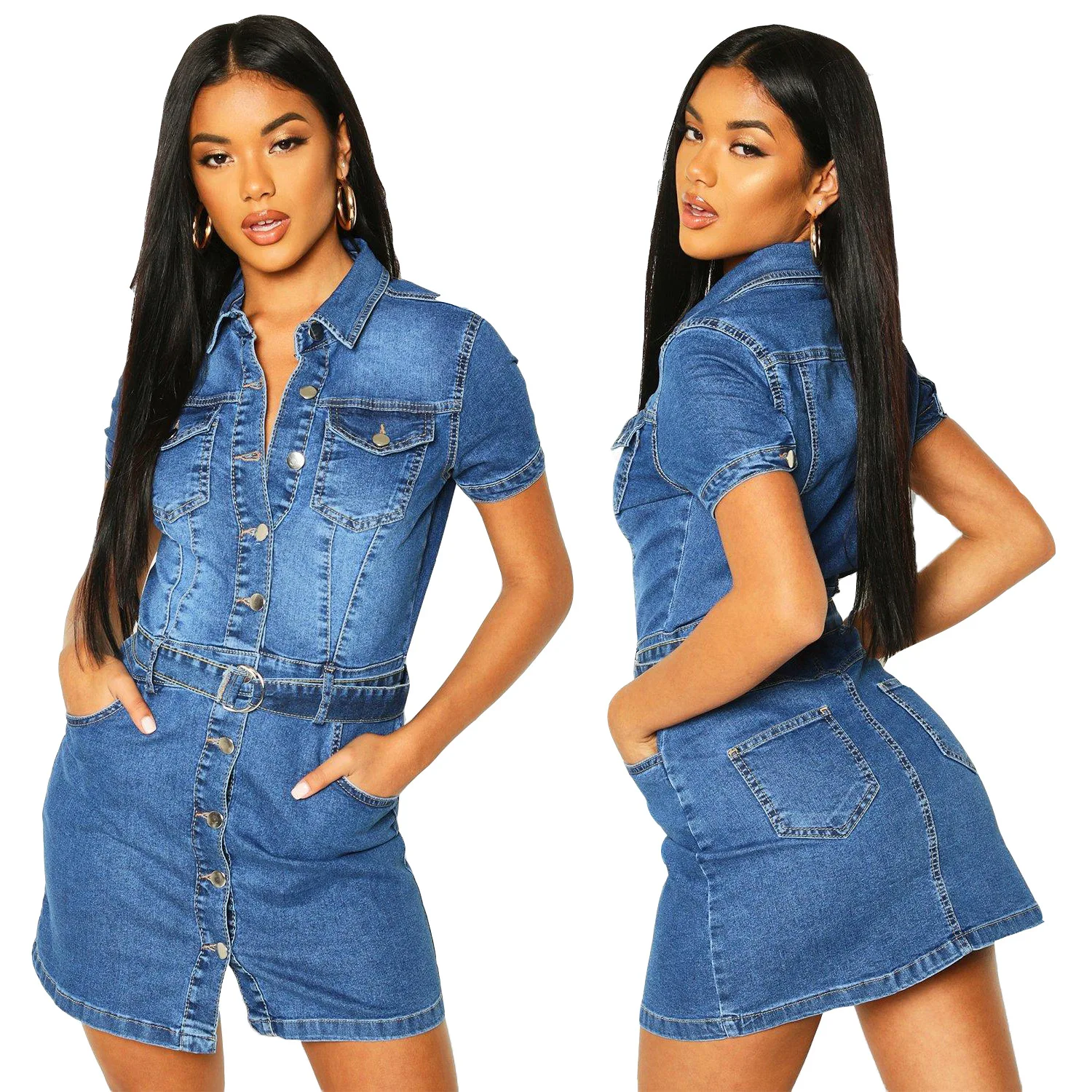 

10309-MX40 ladies jeans denim jeans pockets jumpsuits dresses formal sehe fashion