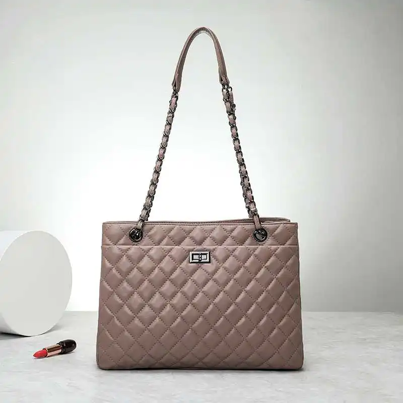 

winter dresses 2021 ladies shoulder bag diamond quitled chain crossbody bag handbag large capacity women tote bag