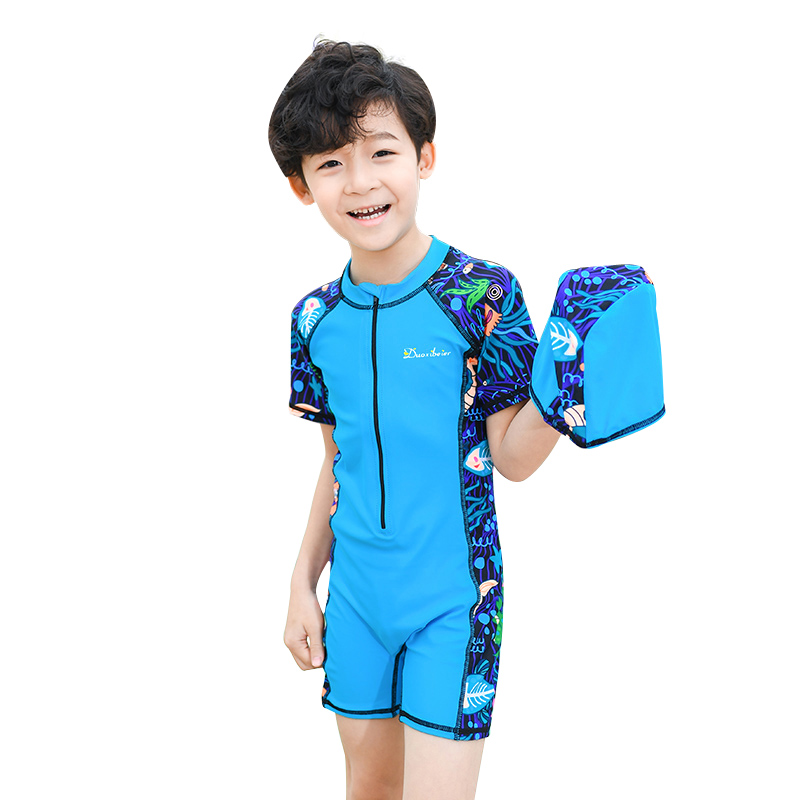 

Swimwear Kids Swimsuits Boys Short Sleeve Diving Suit zipper boys Children swimsuit