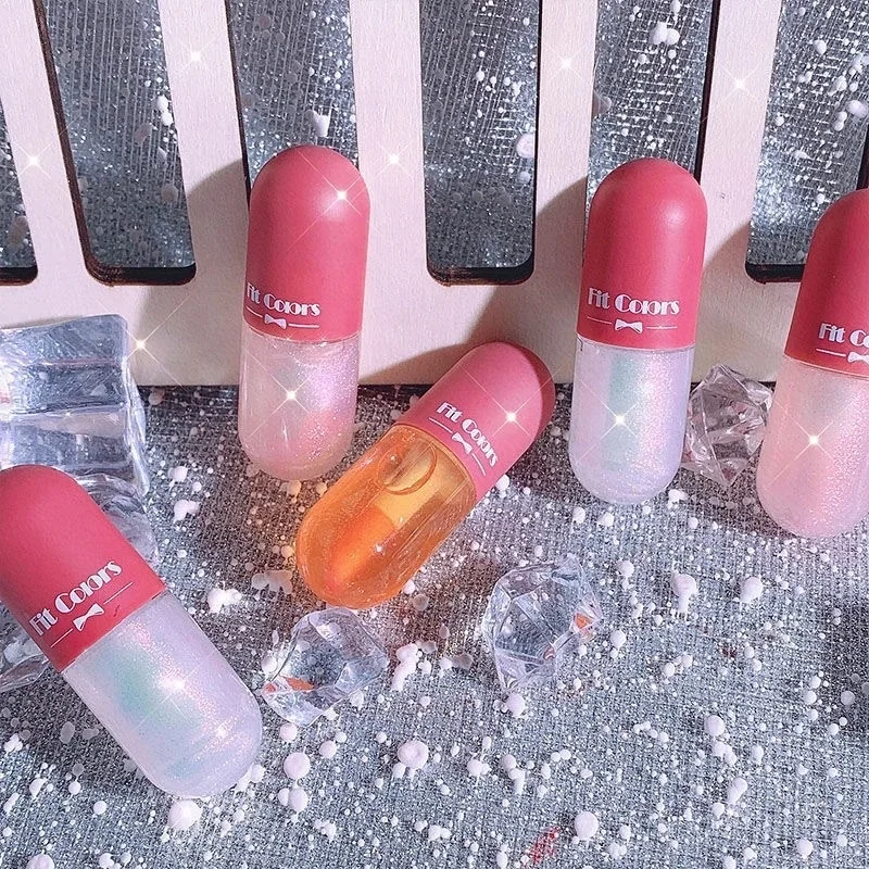 

Transparent Cute Fruit Lip Gloss Natural Jelly Liquid Lipsticks Moisturizing Plumper Hydrating Lip Oil Makeup