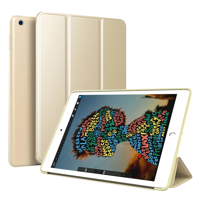 

High Quality Flip Stand PU Leather Sleep Tablet Cover Case For iPad Air2, 10 kinds of color available in stock